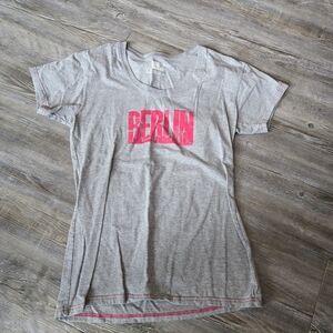 Gray T-Shirt with Pink Berlin Graphic